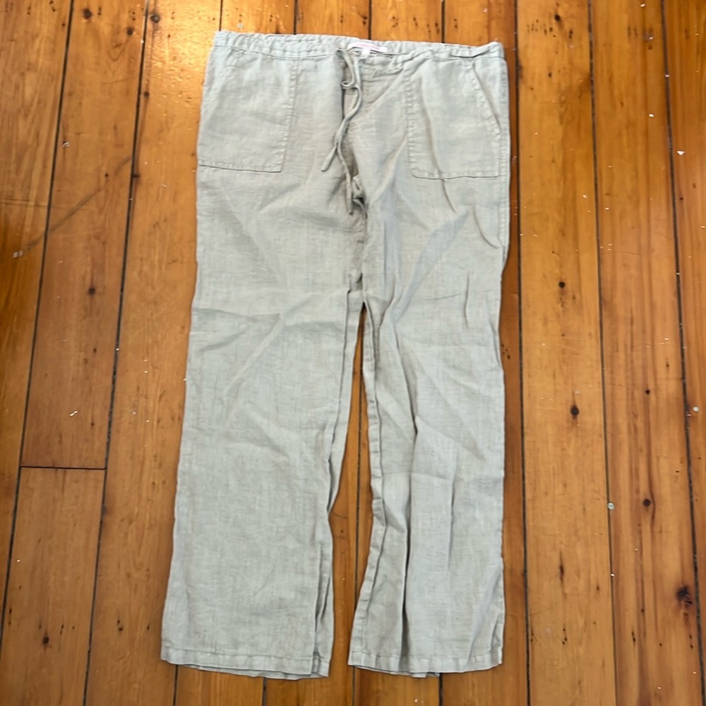 Victoria Secret linen drawstring, zero stretch pants